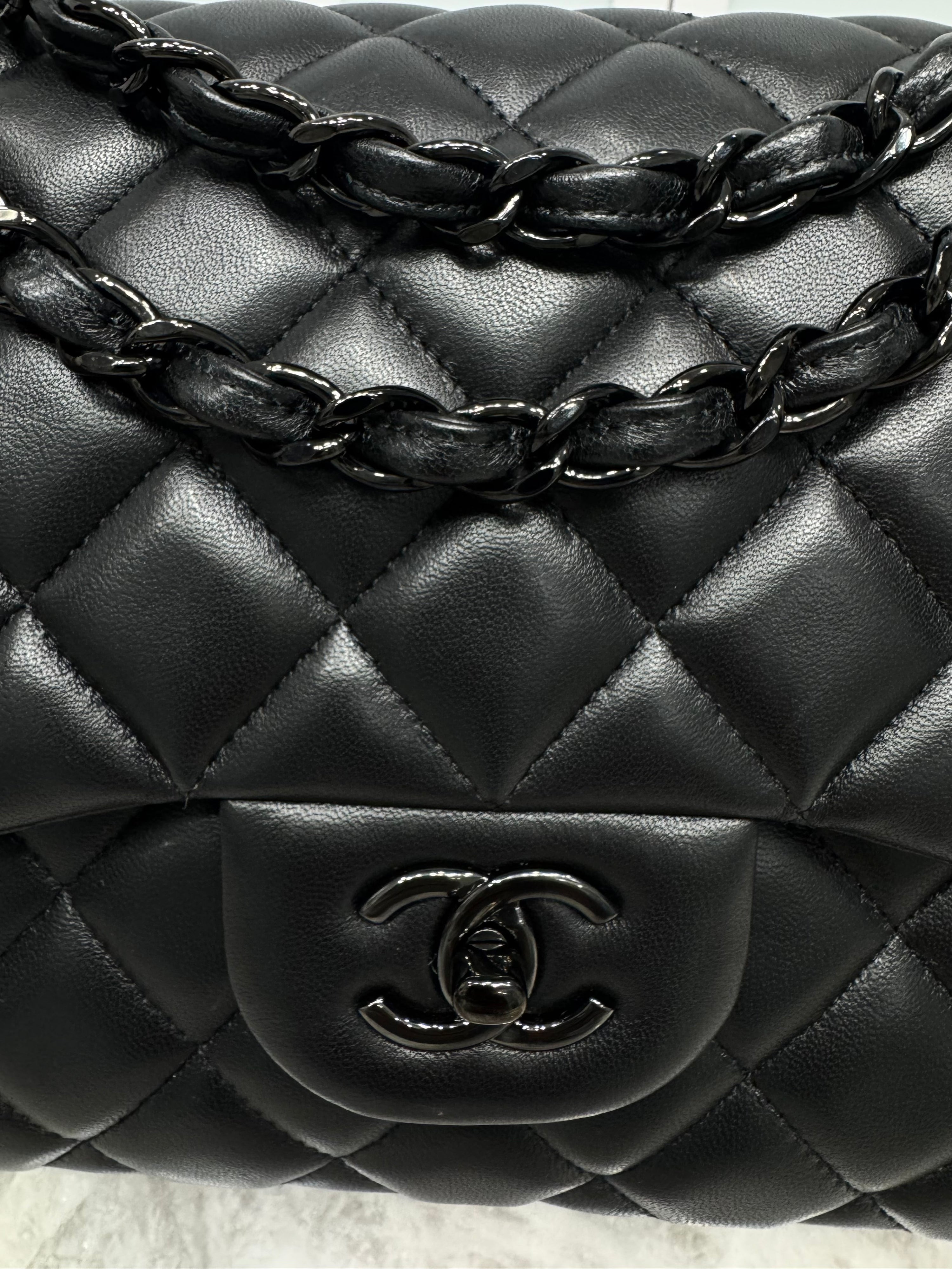 Chanel “So Black” Jumbo Double Flap Bag.