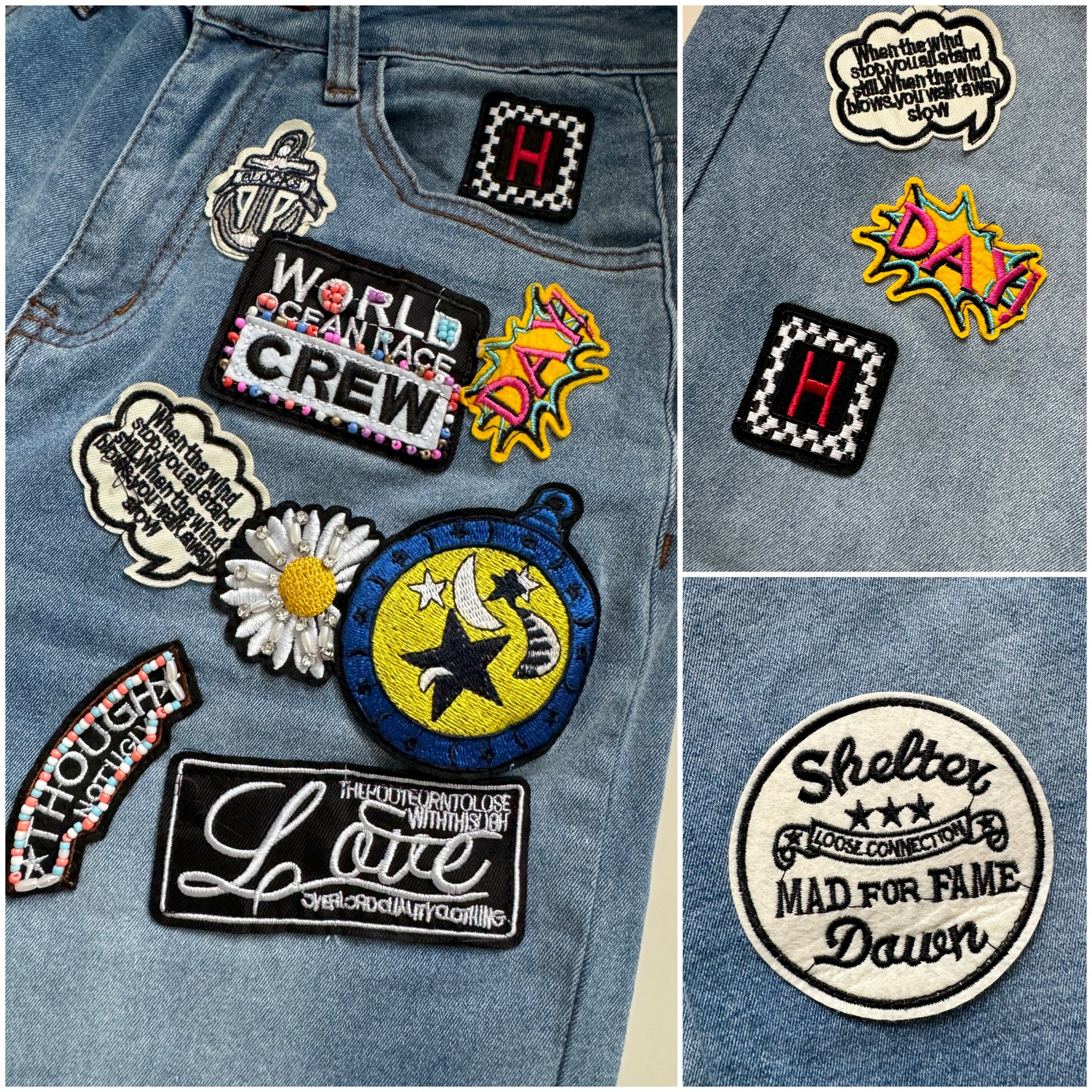 "Affection" Patch Jeans