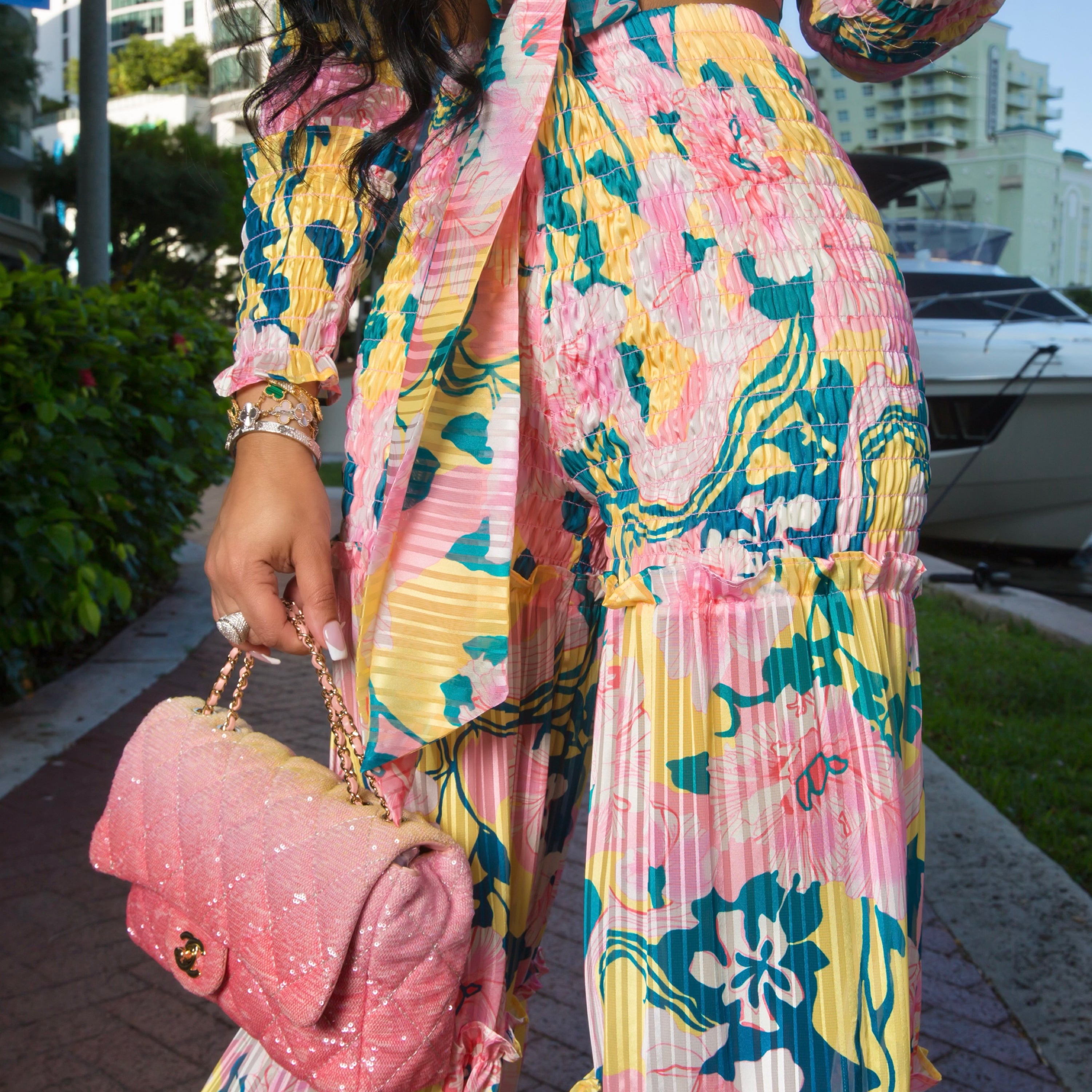 "Paradise Island" Stretch Palazzo Set